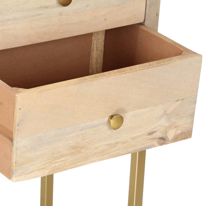 Příborník Zlatý 120 X 30 X 75 Cm Masivní Mangovníkové Dřevo