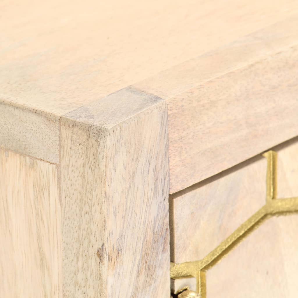 Příborník Zlatý 120 X 30 X 75 Cm Masivní Mangovníkové Dřevo