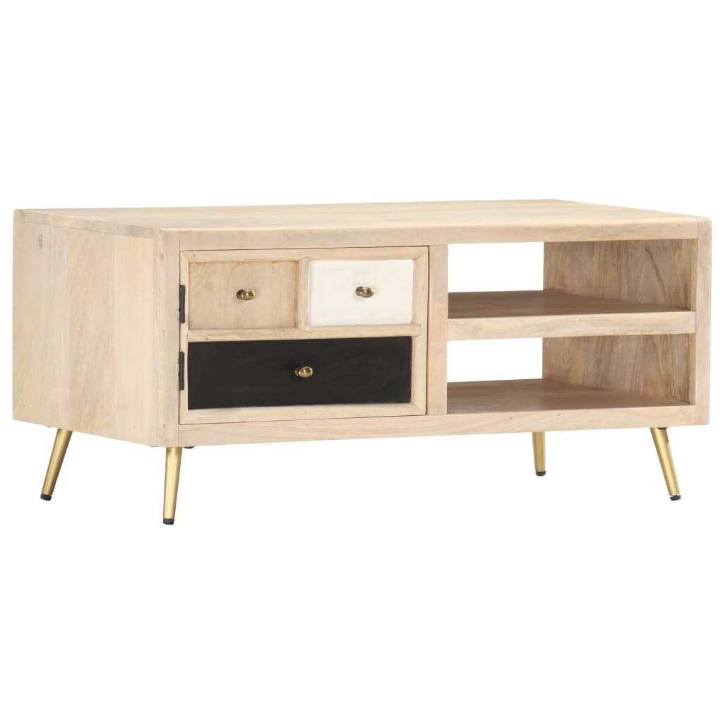 Konferenční Stolek 90 X 45 X 40 Cm Masivní Mangovníkové Dřevo