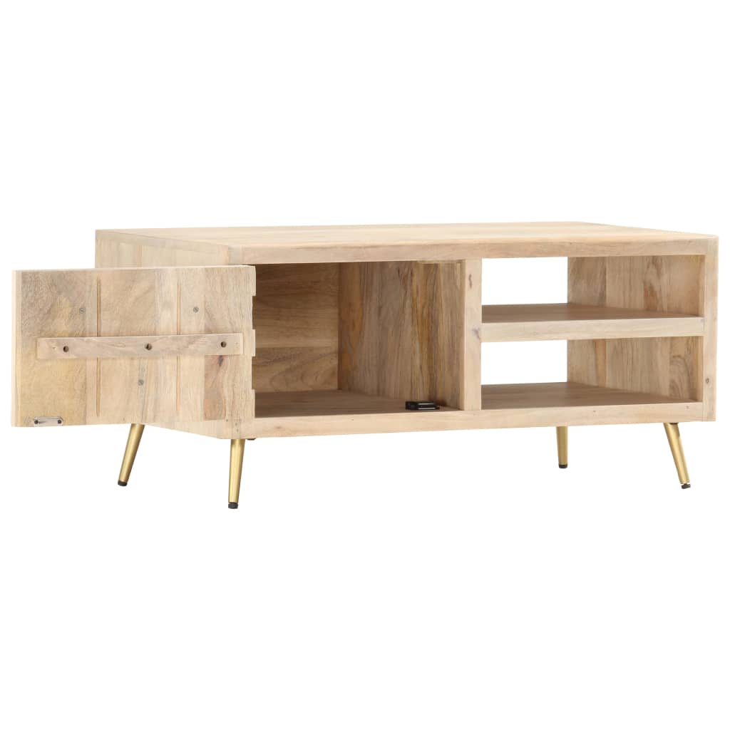 Konferenční Stolek 90 X 45 X 40 Cm Masivní Mangovníkové Dřevo