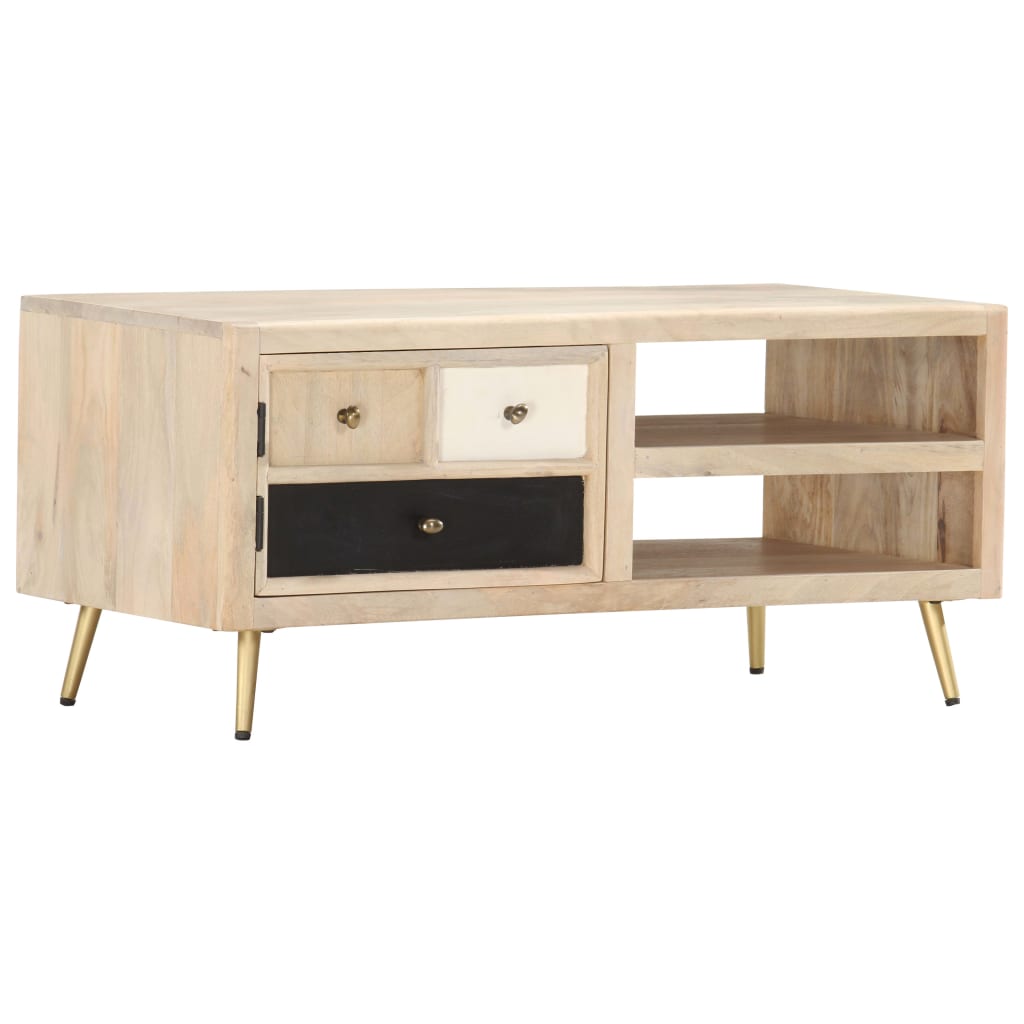 Konferenční Stolek 90 X 45 X 40 Cm Masivní Mangovníkové Dřevo
