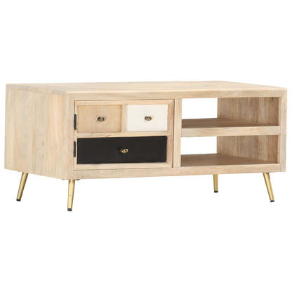 Konferenční Stolek 90 X 45 X 40 Cm Masivní Mangovníkové Dřevo