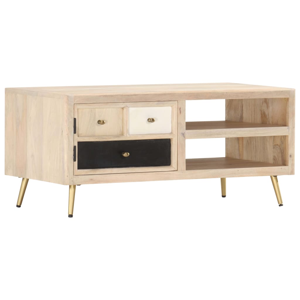 Konferenční Stolek 90 X 45 X 40 Cm Masivní Mangovníkové Dřevo