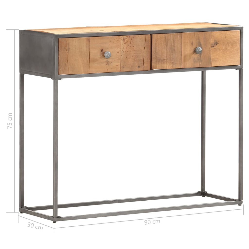Konzolový Stolek 90 X 30 X 75 Cm Masivní Recyklované Dřevo