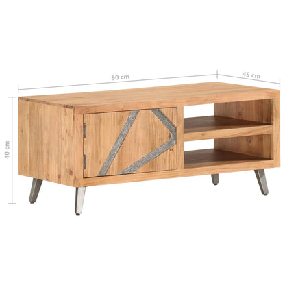 Konferenční Stolek 90 X 45 X 40 Cm Masivní Akáciové Dřevo