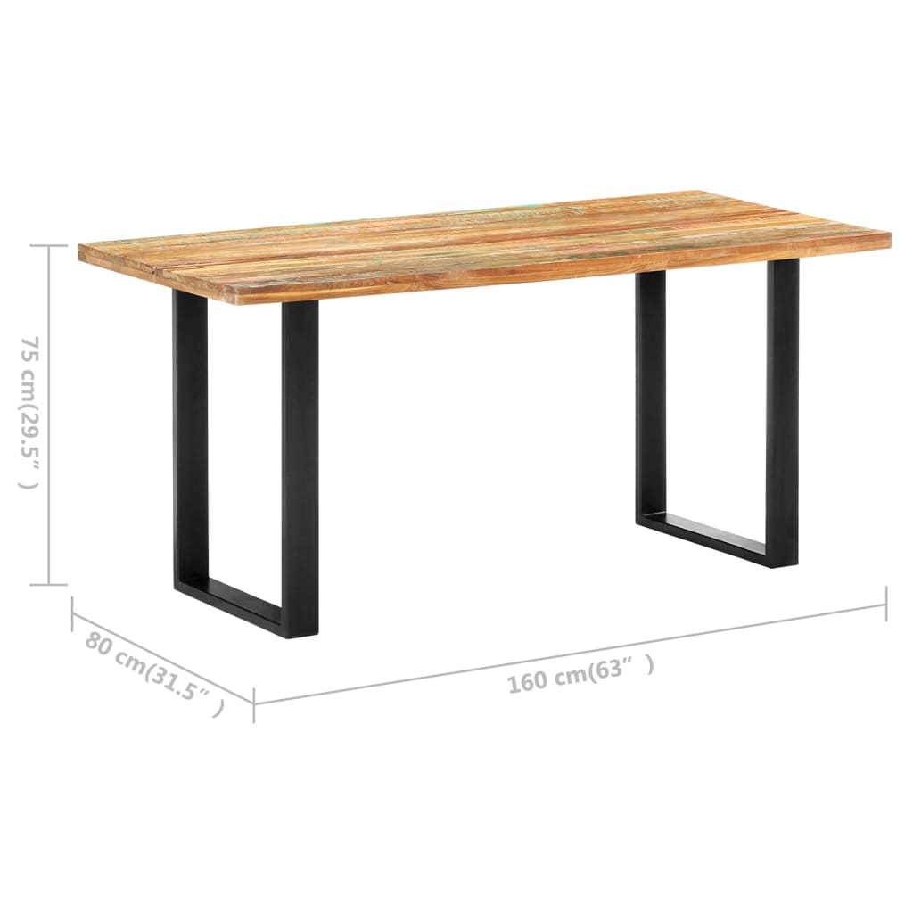Jídelní Stůl 160 X 80 X 75 Cm Masivní Recyklované Dřevo