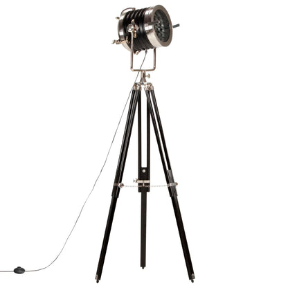 Stojací Lampa Na Stativu Černá Masivní Mangovník 171 Cm