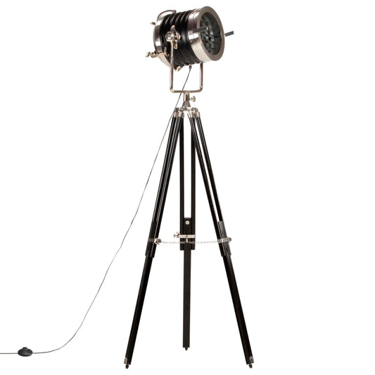 Stojací Lampa Na Stativu Černá Masivní Mangovník 171 Cm