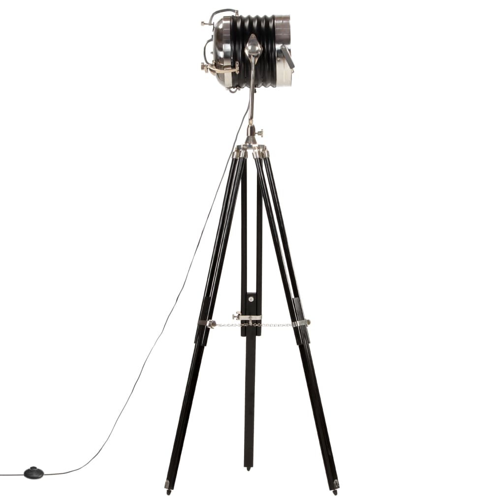 Stojací Lampa Na Stativu Černá Masivní Mangovník 171 Cm