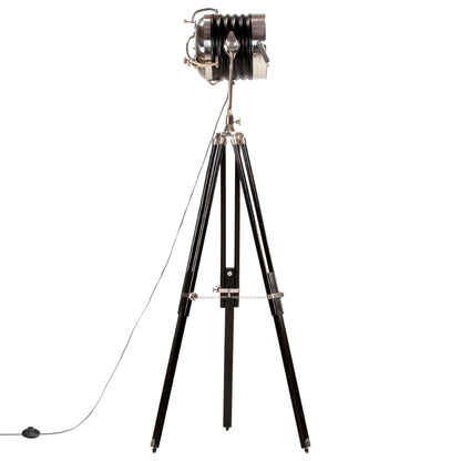 Stojací Lampa Na Stativu Černá Masivní Mangovník 171 Cm