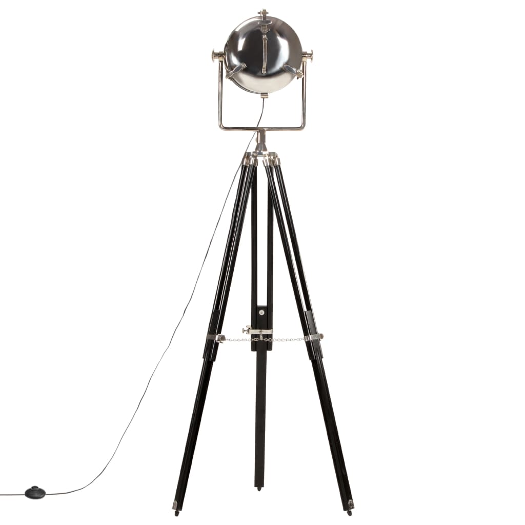 Stojací Lampa Na Stativu Černá Masivní Mangovník 171 Cm