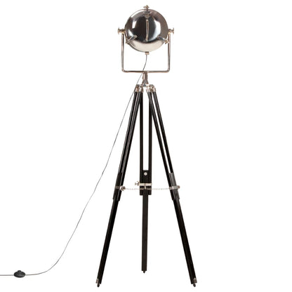 Stojací Lampa Na Stativu Černá Masivní Mangovník 171 Cm
