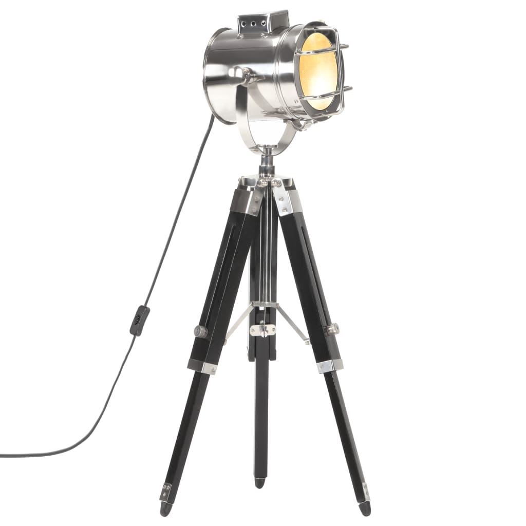 Stojací Lampa Na Stativu Černá Masivní Mangovníkové Dřevo 69 Cm