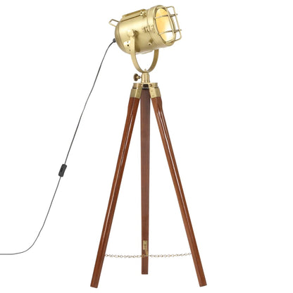 Stojací Lampa Na Stativu Černá Masivní Mangovníkové Dřevo 97 Cm
