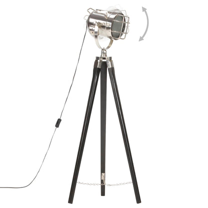 Stojací Lampa Na Stativu Černá Masivní Mangovníkové Dřevo 97 Cm
