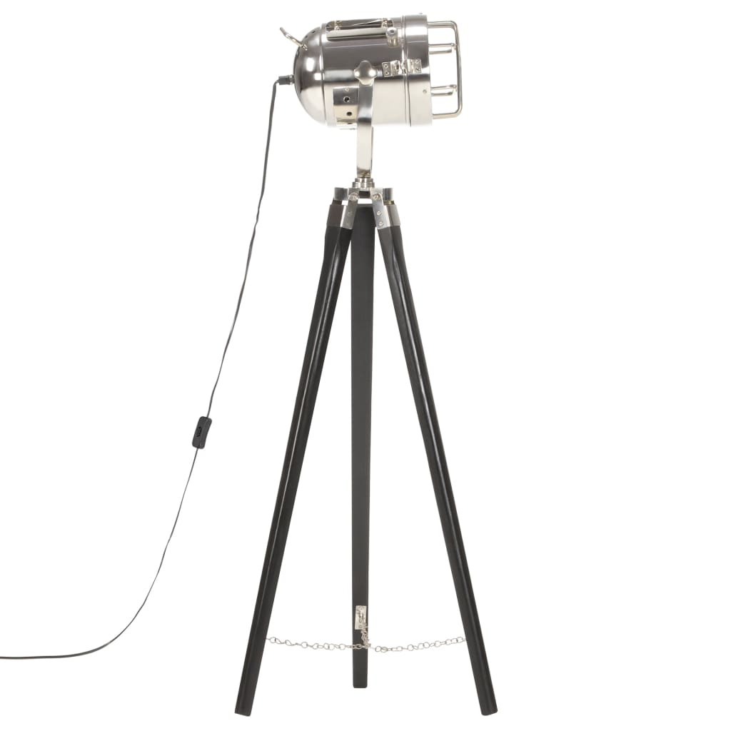 Stojací Lampa Na Stativu Černá Masivní Mangovníkové Dřevo 97 Cm