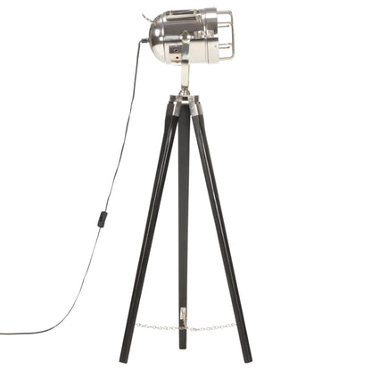 Stojací Lampa Na Stativu Černá Masivní Mangovníkové Dřevo 97 Cm