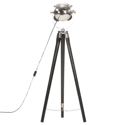 Stojací Lampa Na Stativu Černá Masivní Mangovníkové Dřevo 97 Cm