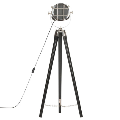 Stojací Lampa Na Stativu Černá Masivní Mangovníkové Dřevo 97 Cm