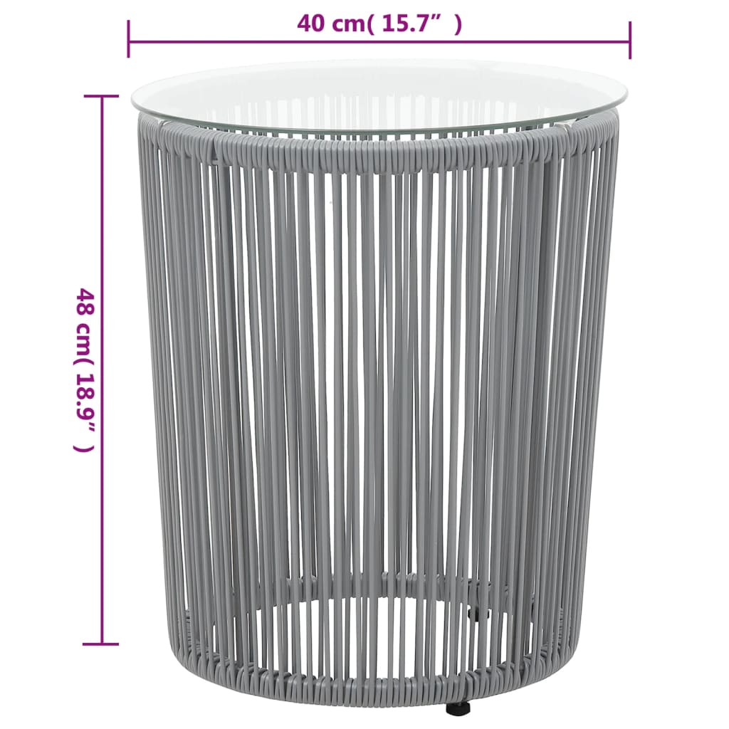 3Dílný Bistro Set S Poduškami Pe Ratan Šedý