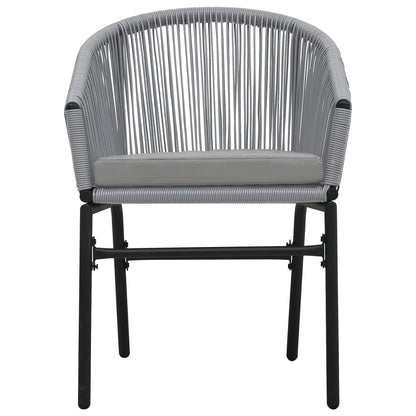 3Dílný Bistro Set S Poduškami Pe Ratan Šedý