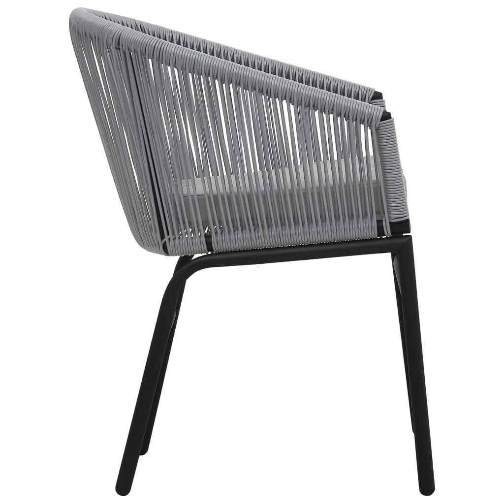 3Dílný Bistro Set S Poduškami Pe Ratan Šedý