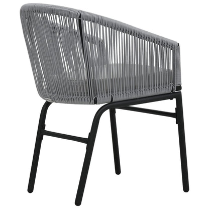 3Dílný Bistro Set S Poduškami Pe Ratan Šedý