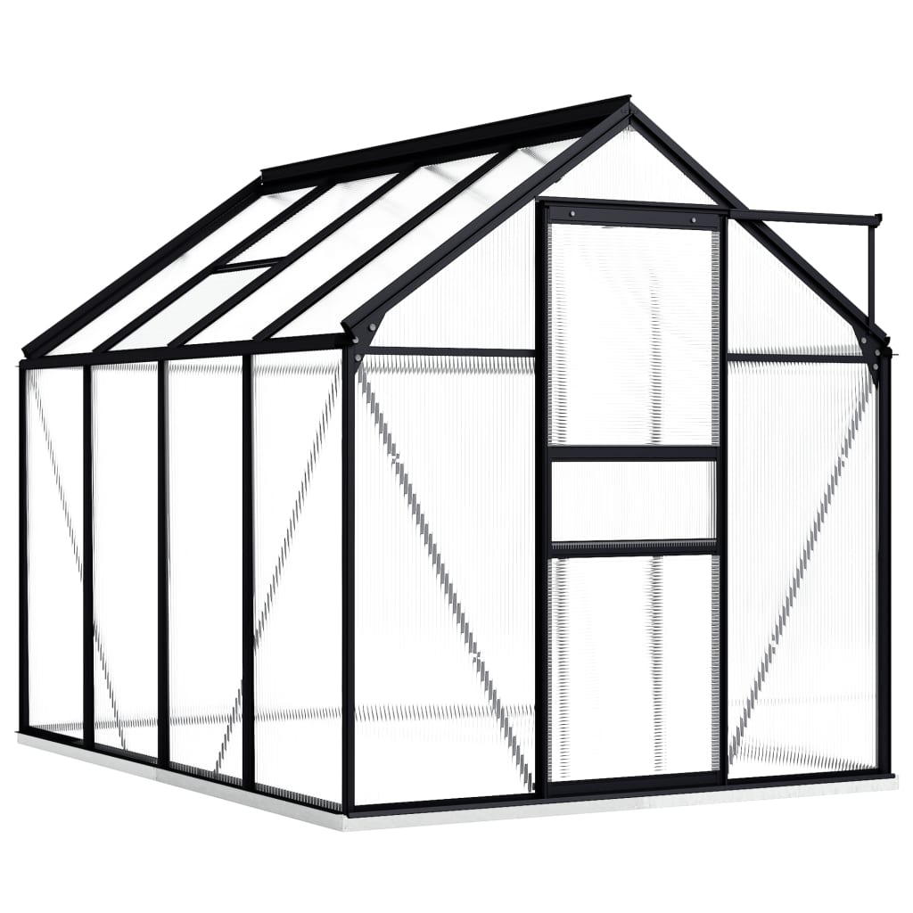 Skleník S Podkladovým Rámem Antracitový Hliník 4,75 M²