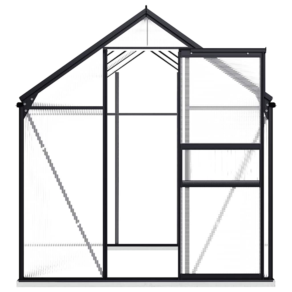 Skleník S Podkladovým Rámem Antracitový Hliník 4,75 M²