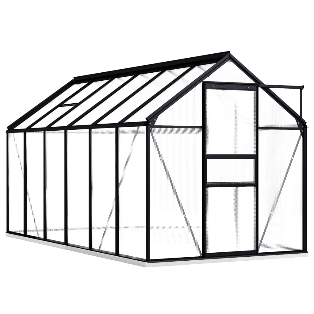 Skleník S Podkladovým Rámem Antracitový Hliník 4,75 M²