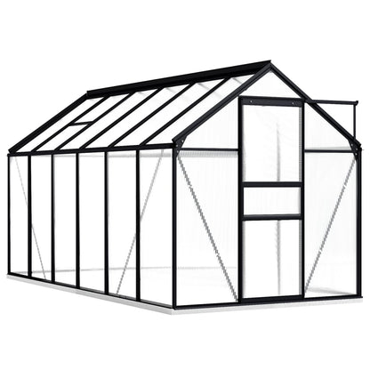 Skleník S Podkladovým Rámem Antracitový Hliník 4,75 M²