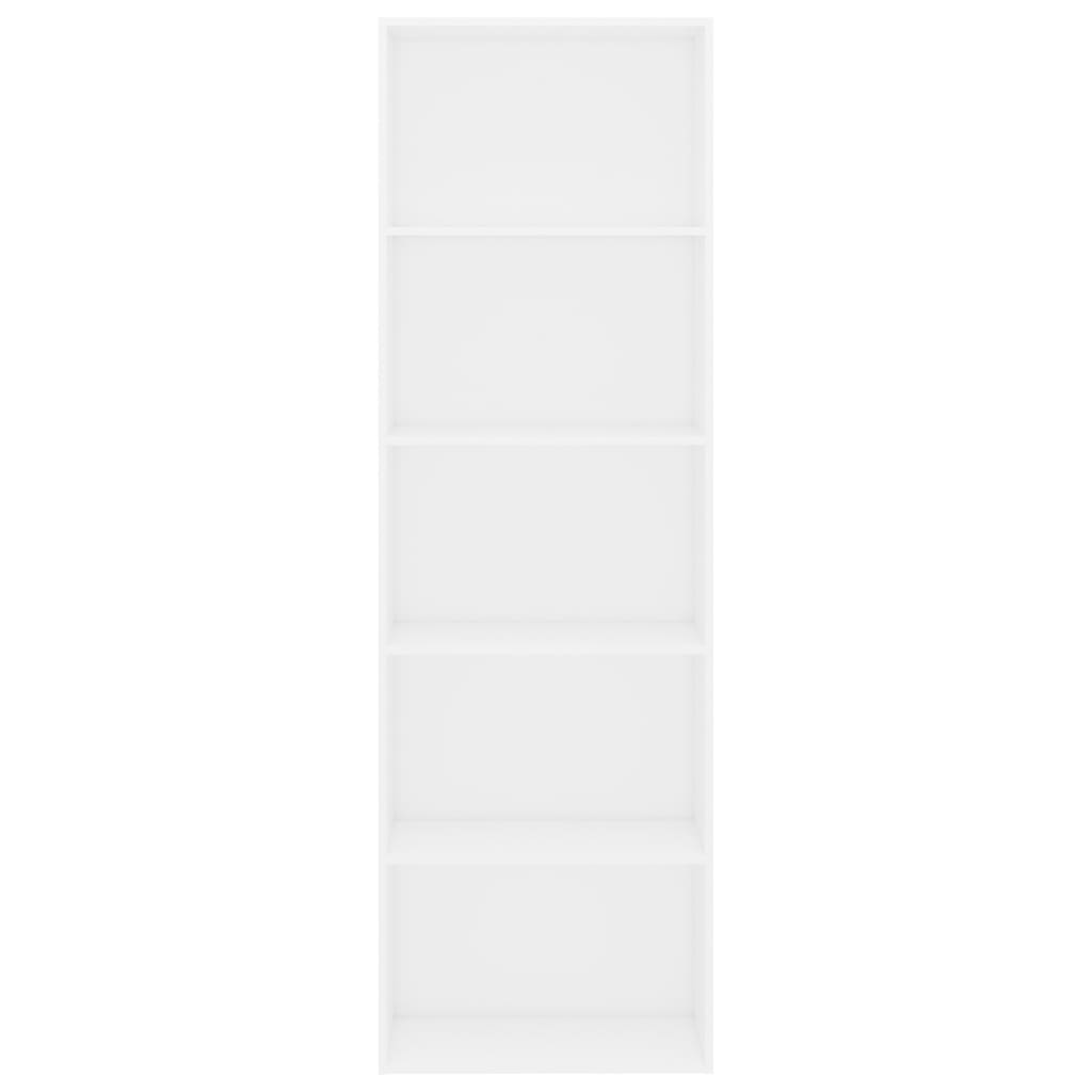 5Patrová Knihovna 60 X 30 X Kompozitní Dřevo Bílá