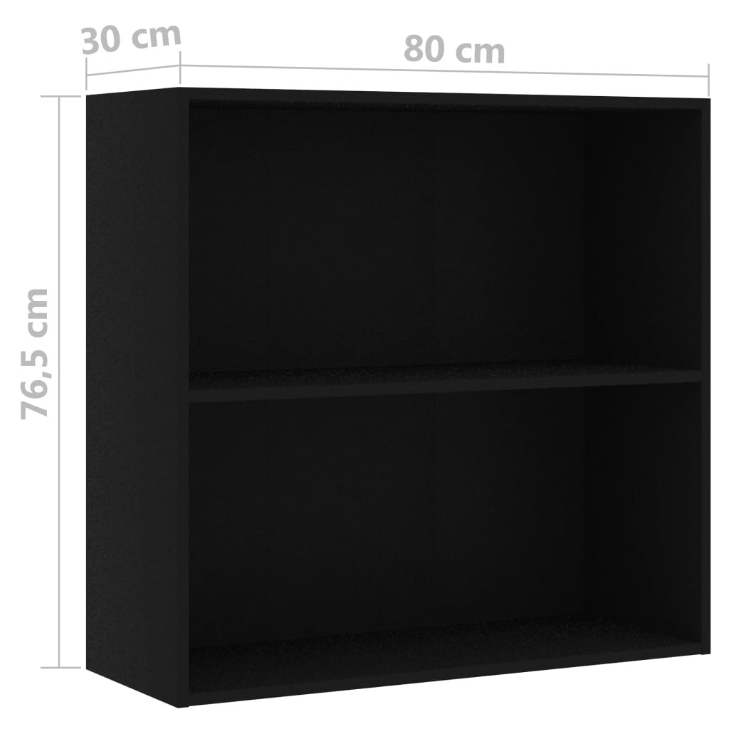 Knihovna Černá 80X30X76,5 Cm Kompozitní Dřevo
