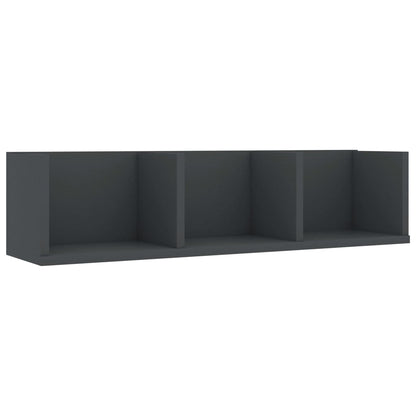 Nástěnná Police Na Cd Šedá 75X18X18 Cm Kompozitní Dřevo