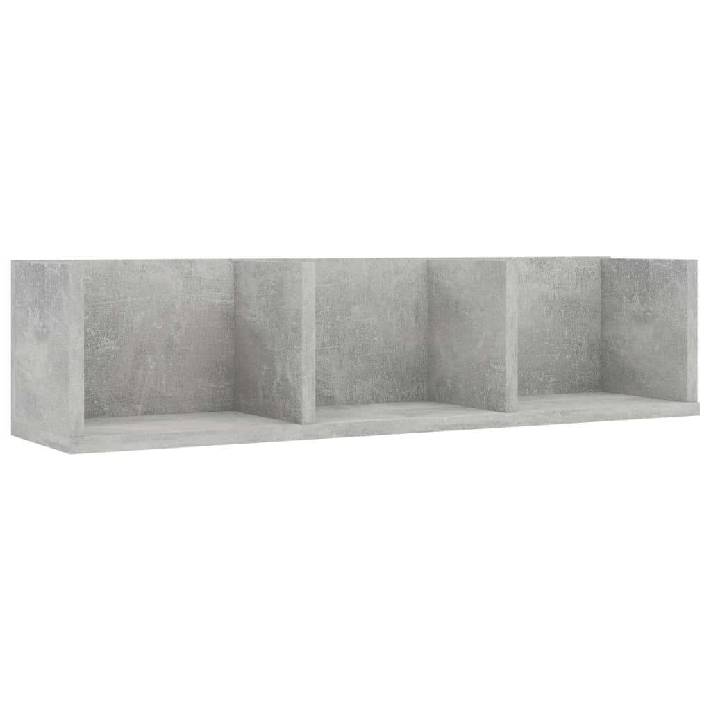 Nástěnná Police Na Cd Betonově Šedá 75X18X18Cm Kompozitní Dřevo