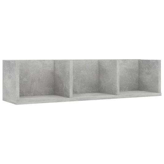 Nástěnná Police Na Cd Betonově Šedá 75X18X18Cm Kompozitní Dřevo
