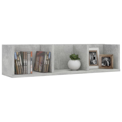 Nástěnná Police Na Cd Betonově Šedá 75X18X18Cm Kompozitní Dřevo