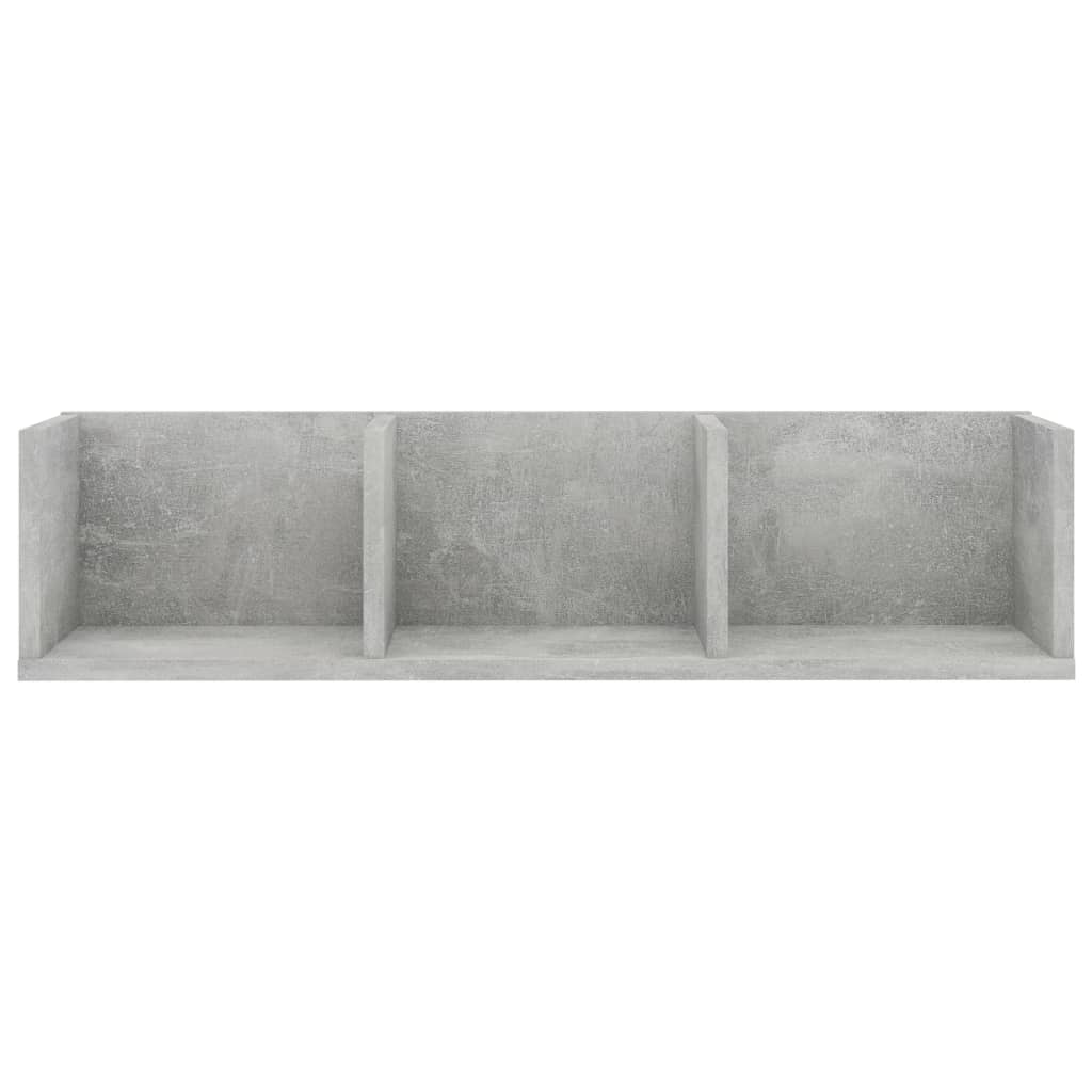 Nástěnná Police Na Cd Betonově Šedá 75X18X18Cm Kompozitní Dřevo
