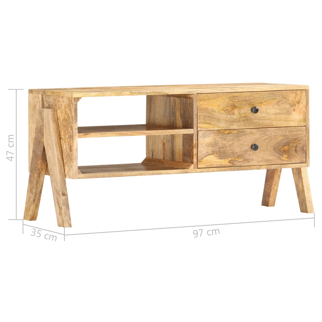 Tv Stolek 97 X 35 X 47 Cm Masivní Mangovníkové Dřevo