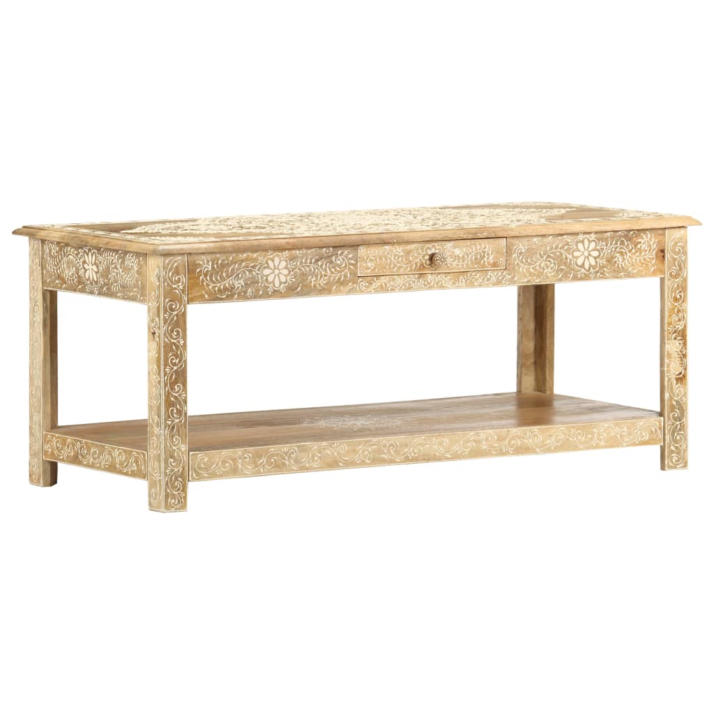 Konferenční Stolek 110X50X45 Cm Ruční Malba Masivní Mangovník