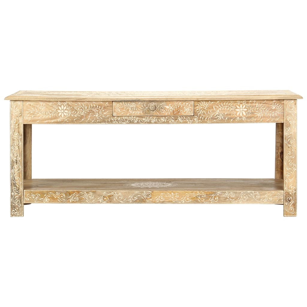 Konferenční Stolek 110X50X45 Cm Ruční Malba Masivní Mangovník