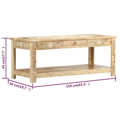 Konferenční Stolek 110X50X45 Cm Ruční Malba Masivní Mangovník