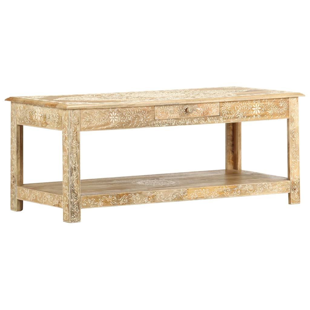 Konferenční Stolek 110X50X45 Cm Ruční Malba Masivní Mangovník