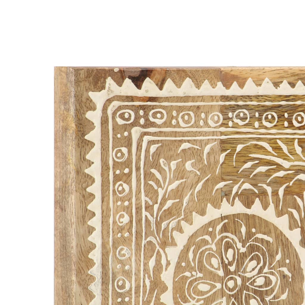 Ručně Malované Zrcadlo 40 X 55 Cm Masivní Mangovníkové Dřevo