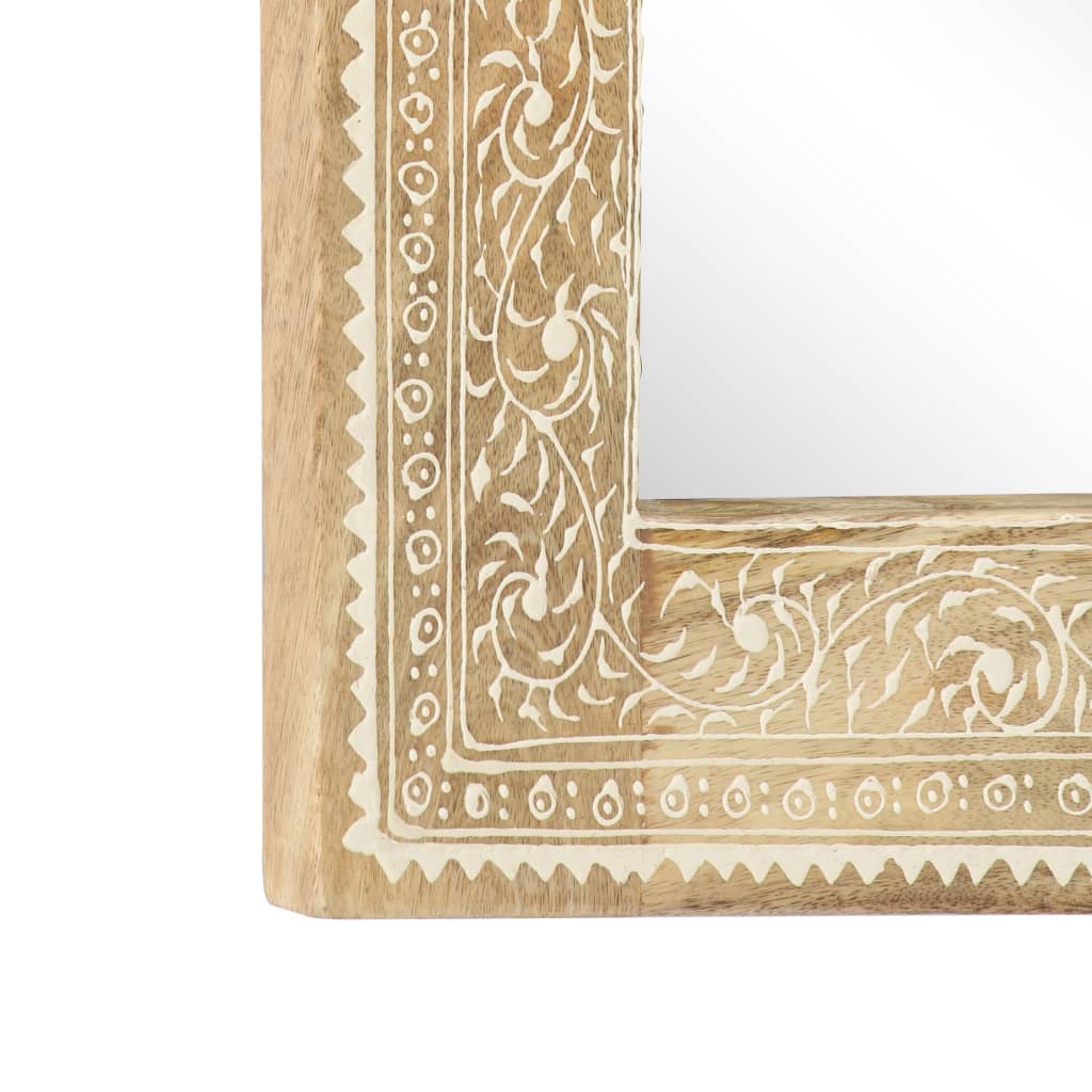 Ručně Malované Zrcadlo 40 X 55 Cm Masivní Mangovníkové Dřevo