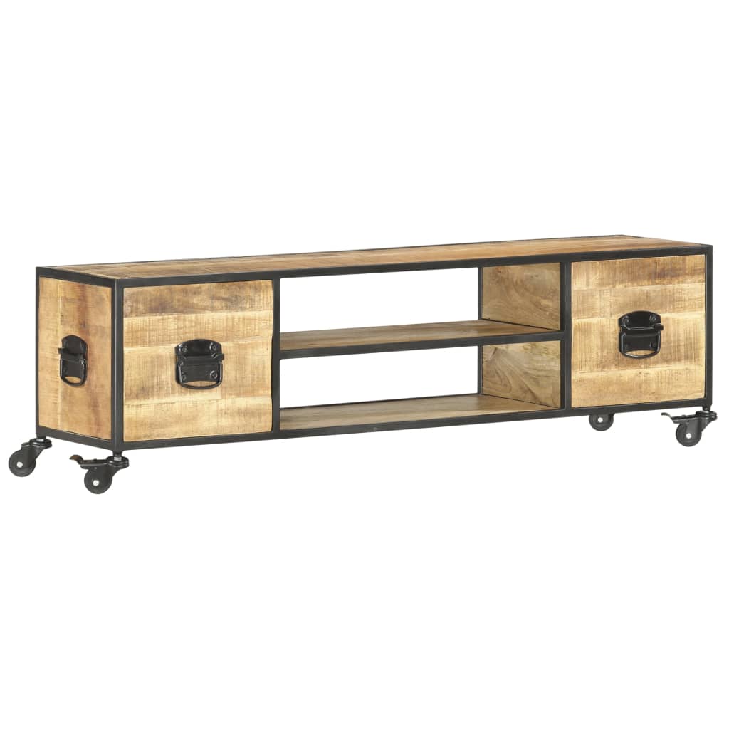 Tv Stolek 130 X 30 X 39 Cm Masivní Mangovníkové Dřevo