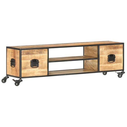 Tv Stolek 130 X 30 X 39 Cm Masivní Mangovníkové Dřevo