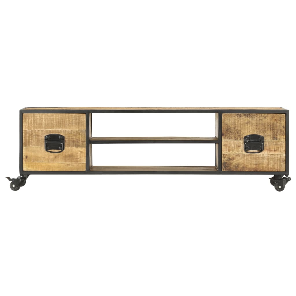 Tv Stolek 130 X 30 X 39 Cm Masivní Mangovníkové Dřevo