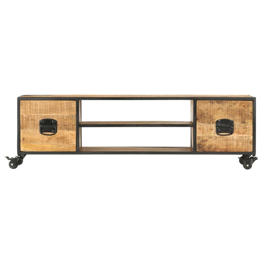 Tv Stolek 130 X 30 X 39 Cm Masivní Mangovníkové Dřevo