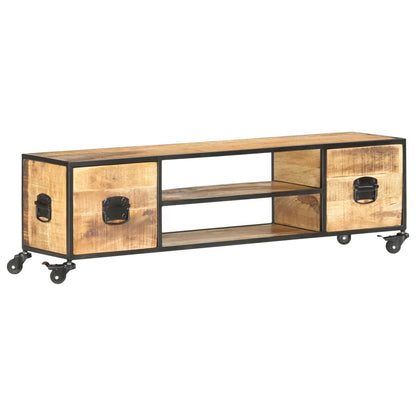 Tv Stolek 130 X 30 X 39 Cm Masivní Mangovníkové Dřevo